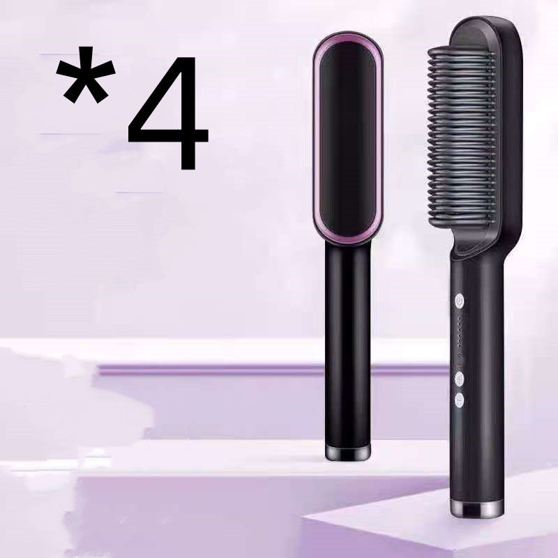 New 2 In 1 Hair Straightener Hot Comb Negative Ion Curling Tong