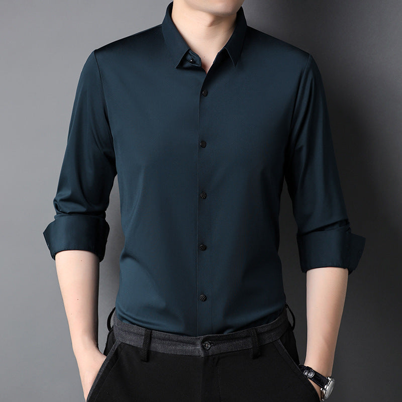 Men's Shirt Leisure Iron-free Micro-elastic Long Sleeve